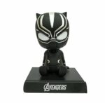 Black Pather Super Hero Action Figure Limited Edition Bobblehead with Mobile Holder for Car Dashboard, Office Desk & Study Table