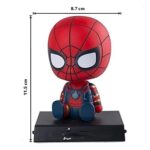 Spidermen Super Hero Action Figure Limited Edition Bobblehead with Mobile Holder for Car Dashboard, Office Desk & Study Table (New Spiderr NEN) - Image 3