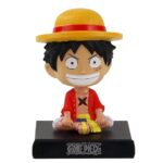 Loffy OnePeice Super Hero Action Figure Limited Edition Bobblehead with Mobile Holder for Car Dashboard, Office Desk & Study Table