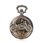 Unyks Star Analog - Vintage Motorbike Pocket Watch Keychain - Gift For Christmas Day, New Year, Birthday, Rakshabandhan For Brother, Bro, Bhai, Boyfriend, Friend - Keyring, white, gold (Moterbike)