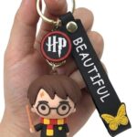 Unyks Star Cute 3D Silicon Cartoon Keychain - Cute Design Key Holder for Bags, Backpacks, and Keys (Harry Potter)