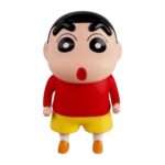 Unyks Star Cartoon Action Figure – 17cm Collectible Toy with Exaggerated Expression | Red Shirt & Yellow Shorts | Fun Desk Decor & Gift (Shinchan B)