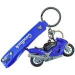 Unyks Star Cute 3D Silicon Cartoon Keychain - Cute Design Key Holder for Bags, Backpacks, and Keys (Blue Bike)