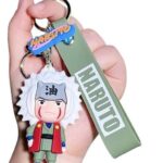 Unyks Star Cute 3D Silicon Cartoon Keychain - Cute Design Key Holder for Bags, Backpacks, and Keys (Jiraiya Naaruto)