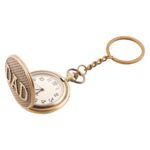 Unyks Star Analog - Vintage Motorbike Pocket Watch Keychain - Gift For Christmas Day, New Year, Birthday, Rakshabandhan For Brother, Bro, Bhai, Boyfriend, Friend - Keyring, white, gold (Dad1) - Image 2
