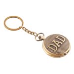 Unyks Star Analog - Vintage Motorbike Pocket Watch Keychain - Gift For Christmas Day, New Year, Birthday, Rakshabandhan For Brother, Bro, Bhai, Boyfriend, Friend - Keyring, white, gold (Dad1) - Image 3