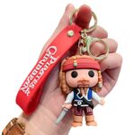 Unyks Star Cartoon Keychains for Girls & Boys – Cute Silicone Keyring Accessories for Kids, Fun Charms for Backpack, Purse, Car – Kawaii Key Holder Gift for Birthday (Jack Sparrow)