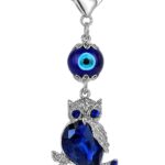Unyks Star Evil Eye Keychain for Protection & Good Luck | Handmade Blue Glass Nazar Battu Key Ring for Car, Bike, Home & Office | Gift for Men & Women - Owl B