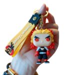 Unyks Star Cartoon Keychains for Girls & Boys – Cute Silicone Keyring Accessories for Kids, Fun Charms for Backpack, Purse, Car – Kawaii Key Holder Gift for Birthday (Rengoku)