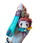 Unyks Star Cartoon Keychains for Girls & Boys – Cute Silicone Keyring Accessories for Kids, Fun Charms for Backpack, Purse, Car – Kawaii Key Holder Gift for Birthday (Tanjiro)