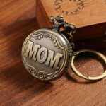 Unyks Star Analog - Vintage Motorbike Pocket Watch Keychain - Gift For Christmas Day, New Year, Birthday, Rakshabandhan For Brother, Bro, Bhai, Boyfriend, Friend - Keyring, white, gold (Mom) - Image 5