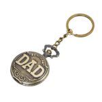 Unyks Star Analog - Vintage Motorbike Pocket Watch Keychain - Gift For Christmas Day, New Year, Birthday, Rakshabandhan For Brother, Bro, Bhai, Boyfriend, Friend - Keyring, white, gold (Dad)