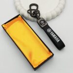 Unyks Star Premium Leather & Metal Bikes Hook Antirust Keychain Compatible With Yamaha Unique Stylish Look For Men Women Keyring (Yamaha)